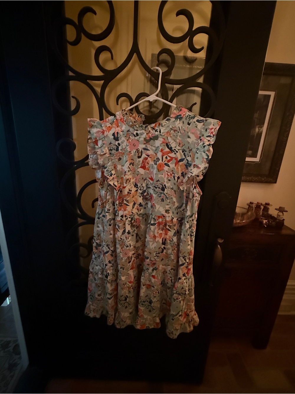 Jodifl Floral Ruffle Sleeve Dress - Light Green Multi